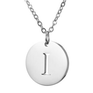 Collar de acero inoxidable con dije "I" plateado